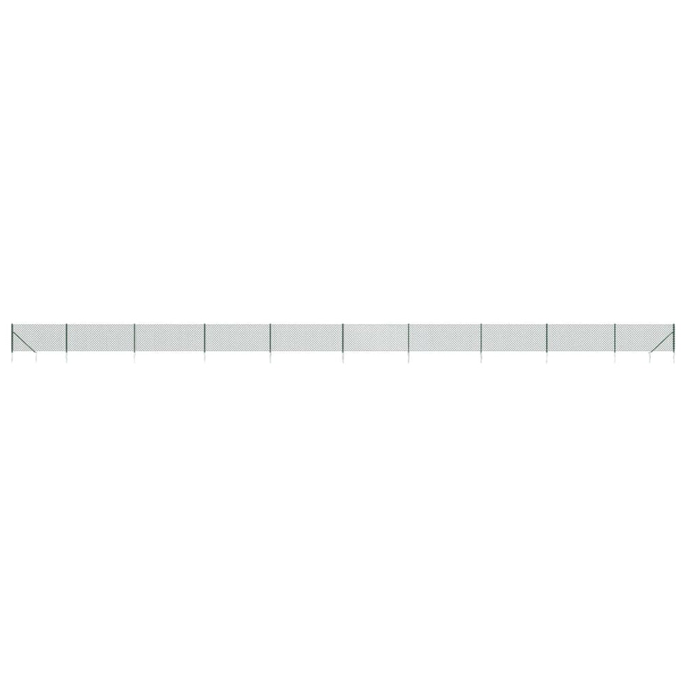 Maschendrahtzaun mit Bodenhülsen Grün 0,8x25 m