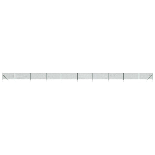 Maschendrahtzaun mit Bodenhülsen Grün 0,8x25 m