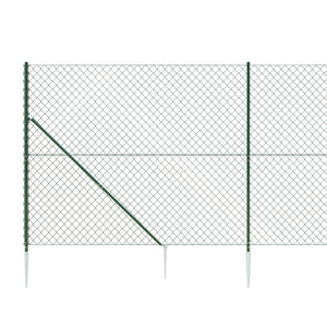 Maschendrahtzaun mit Bodenhülsen Grün 0,8x25 m