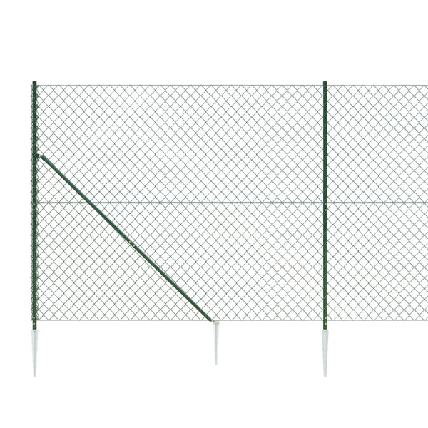 Maschendrahtzaun mit Bodenhülsen Grün 0,8x25 m
