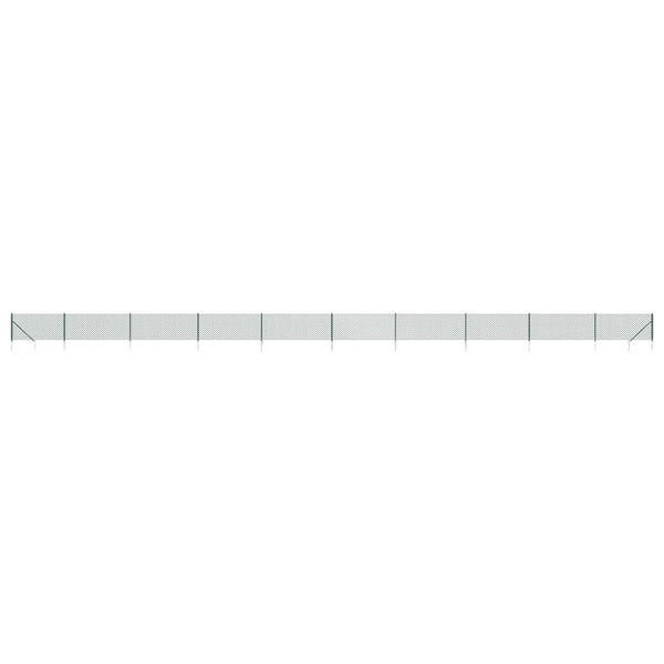 Maschendrahtzaun mit Bodenhülsen Grün 1,1x25 m