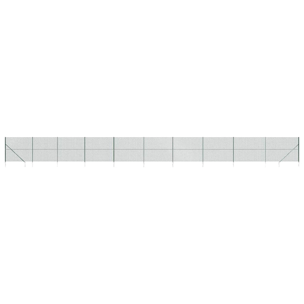 Maschendrahtzaun mit Bodenhülsen Grün 2,2x25 m
