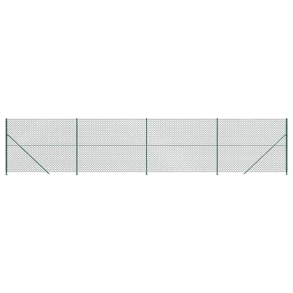Maschendrahtzaun mit Bodenflansch Grün 1,4x10 m