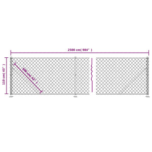 Maschendrahtzaun mit Bodenflansch Grün 1,1x25 m