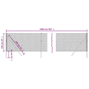 Maschendrahtzaun Anthrazit 1x10 m