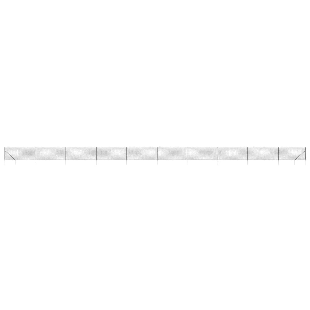 Maschendrahtzaun mit Bodenhülsen Anthrazit 1x25 m