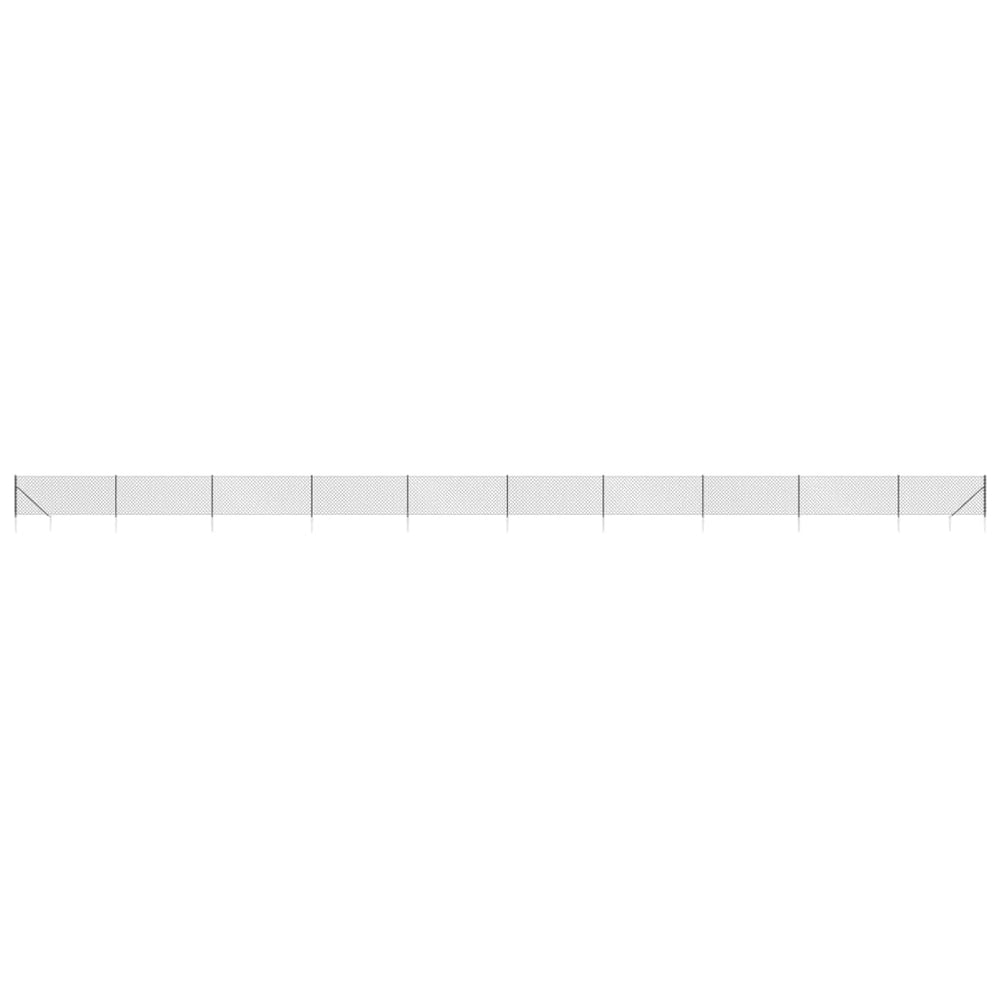 Maschendrahtzaun mit Bodenhülsen Anthrazit 1,1x25 m