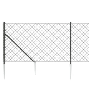 Maschendrahtzaun mit Bodenhülsen Anthrazit 1,1x25 m