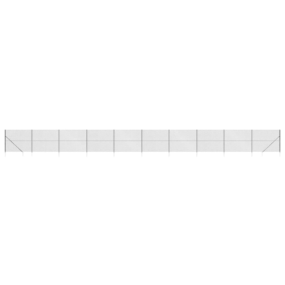 Maschendrahtzaun mit Bodenhülsen Anthrazit 1,4x25 m