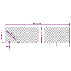 Maschendrahtzaun mit Bodenhülsen Anthrazit 1,8x25 m