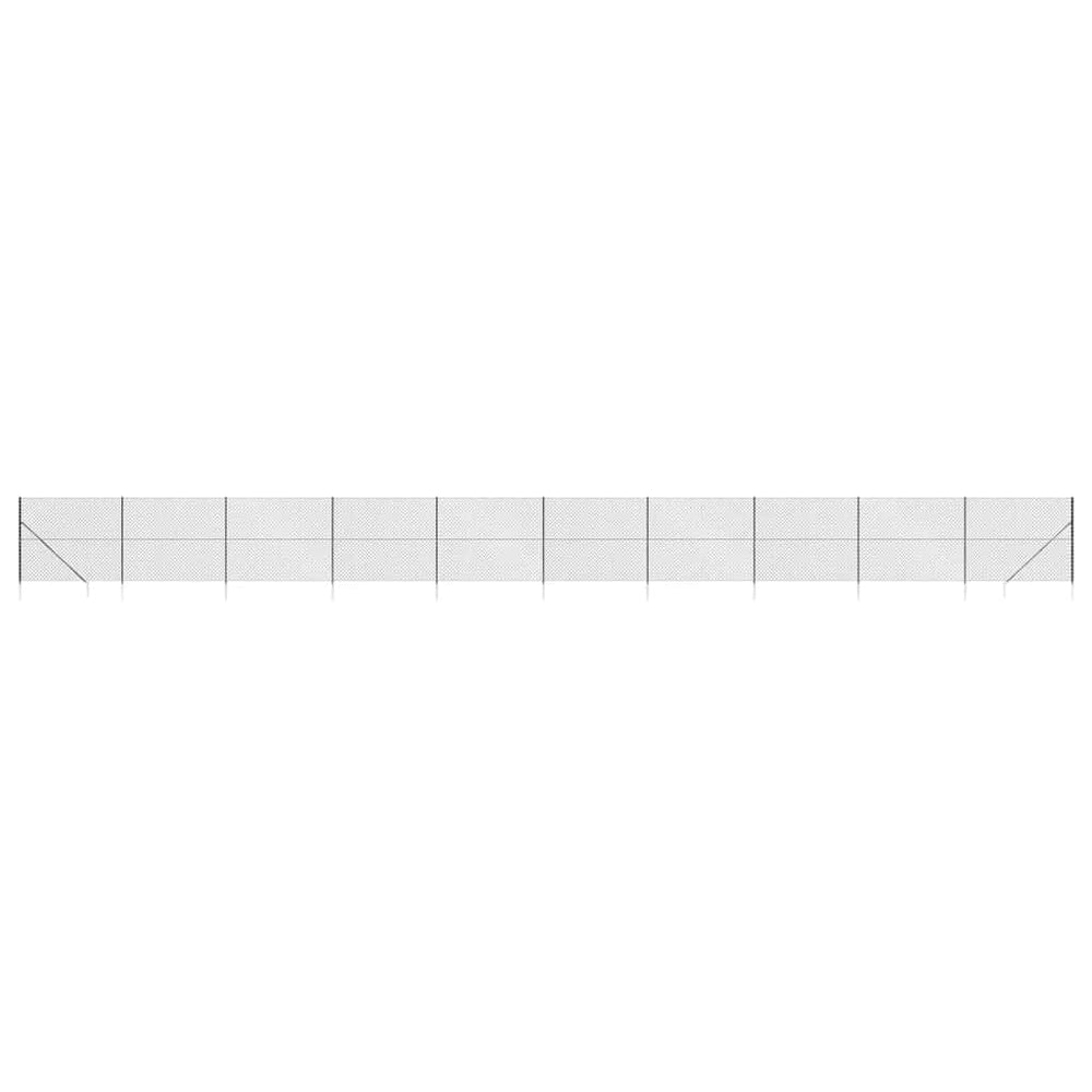 Maschendrahtzaun mit Bodenhülsen Anthrazit 2x25 m