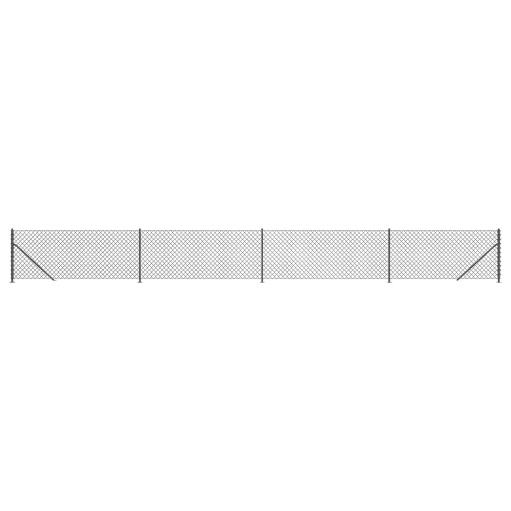 Maschendrahtzaun mit Bodenflansch Anthrazit 0,8x10 m