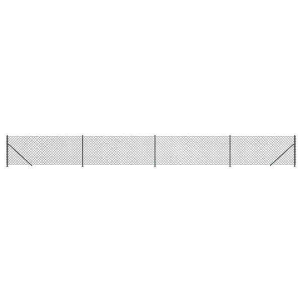 Maschendrahtzaun mit Bodenflansch Anthrazit 0,8x10 m