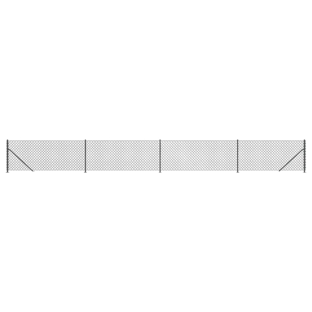 Maschendrahtzaun mit Bodenflansch Anthrazit 1,1x10 m