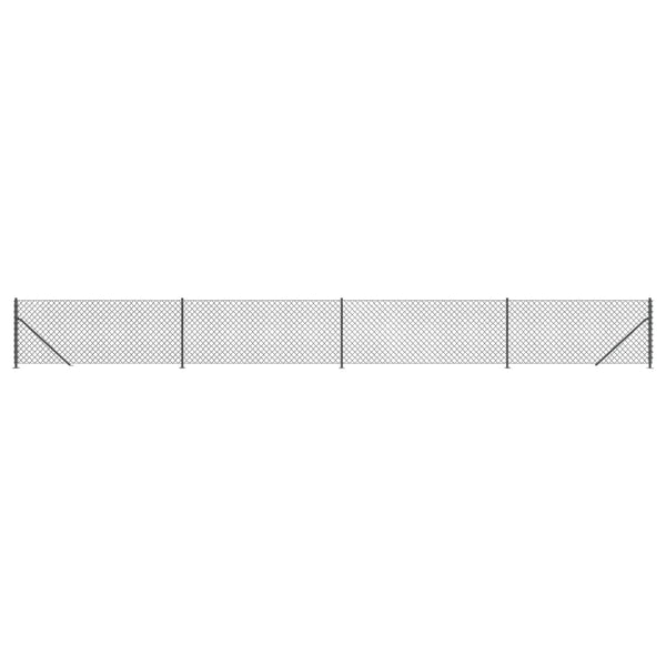Maschendrahtzaun mit Bodenflansch Anthrazit 1,1x10 m