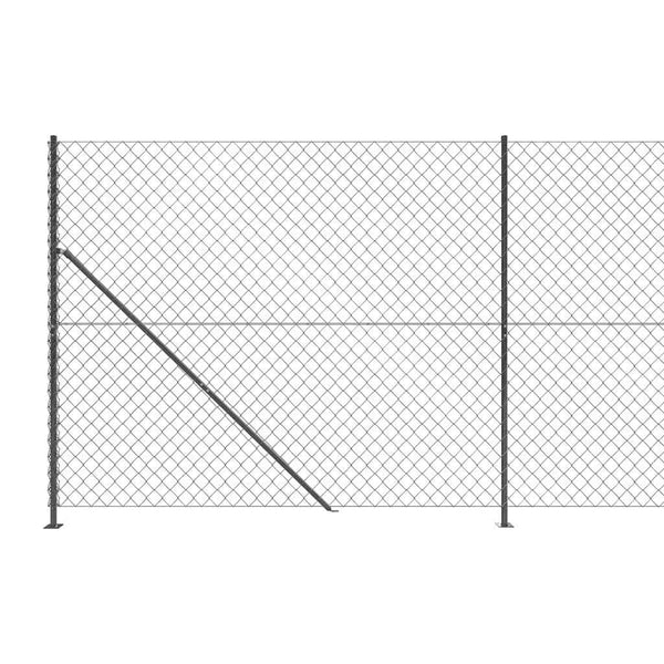 Maschendrahtzaun mit Bodenflansch Anthrazit 1,4x10 m