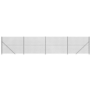 Maschendrahtzaun mit Bodenflansch Anthrazit 1,6x10 m