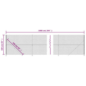 Maschendrahtzaun mit Bodenflansch Anthrazit 1,6x10 m