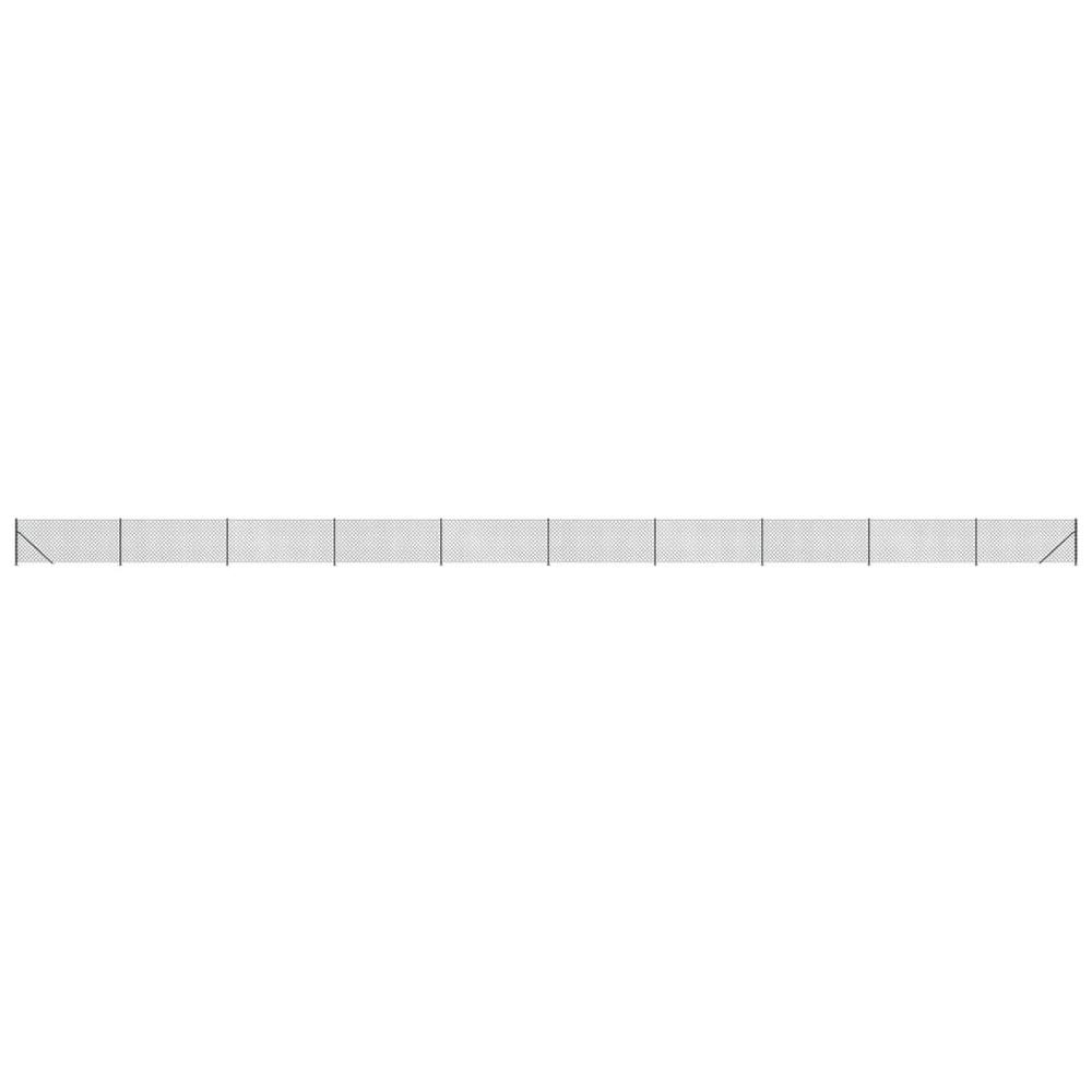 Maschendrahtzaun mit Bodenflansch Anthrazit 0,8x25 m