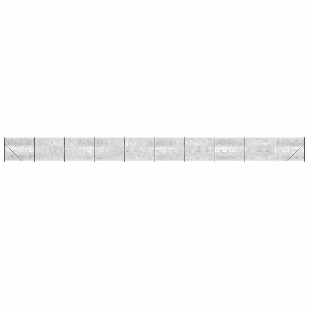 Maschendrahtzaun mit Bodenflansch Anthrazit 1,4x25 m