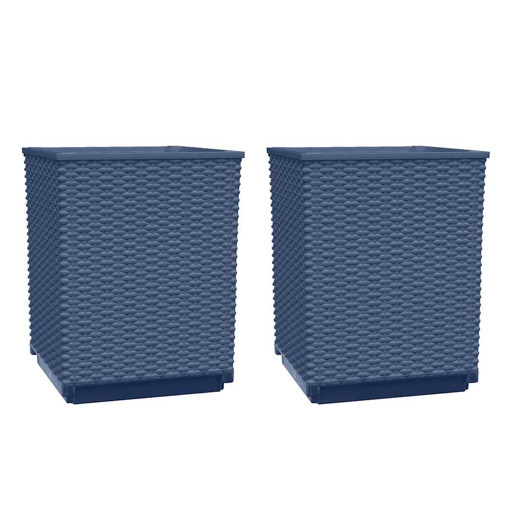 Blaugraue Pflanzkübel, 2er Set, 30x30x37 cm