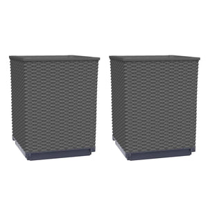 Schwarze Pflanzkübel, 2er Set, 30x30x37 cm