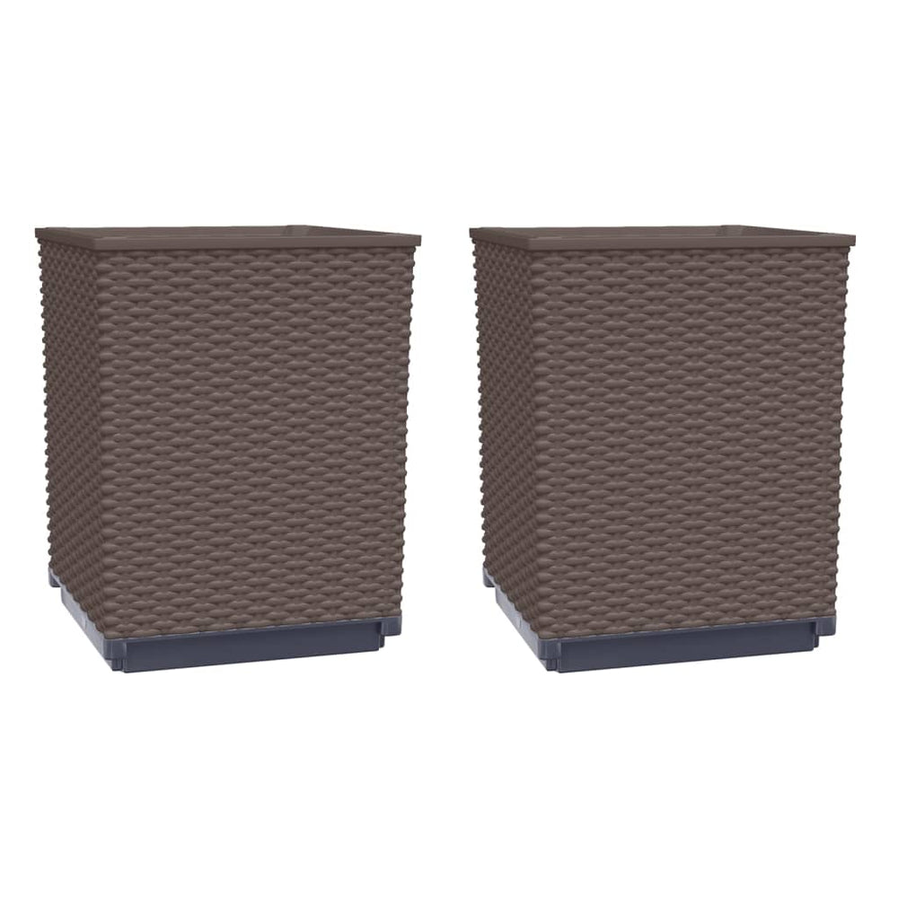 Pflanzkübel 2er Set Braun 30x30x37 cm