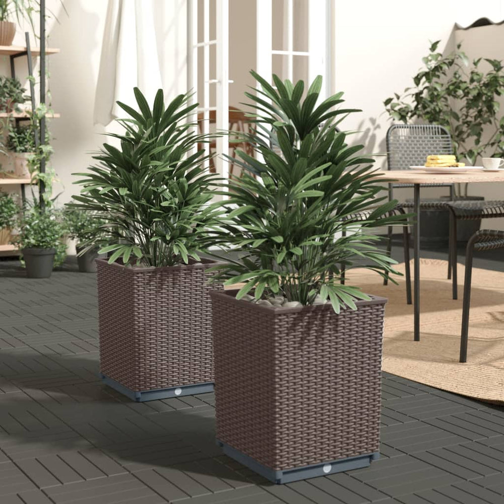 Pflanzkübel 2er Set Braun 30x30x37 cm