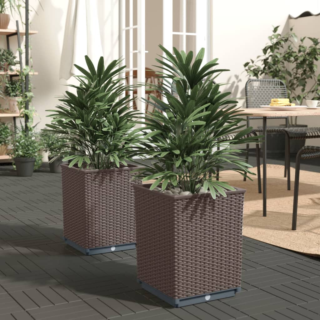Pflanzkübel 2er Set Braun 30x30x37 cm