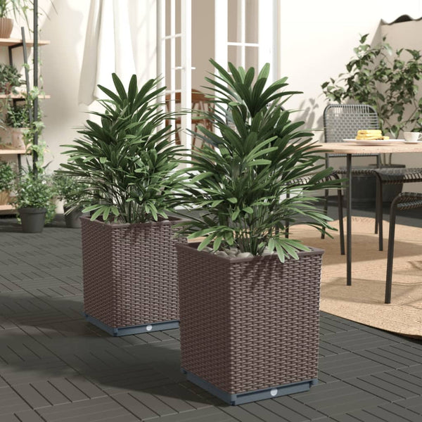 Pflanzkübel 2er Set Braun 30x30x37 cm