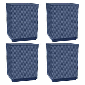 Blaugraue Pflanzkübel, 4er Set, 30x30x37cm