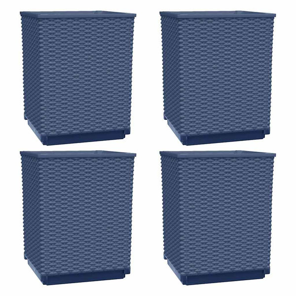 Blaugraue Pflanzkübel, 4er Set, 30x30x37cm
