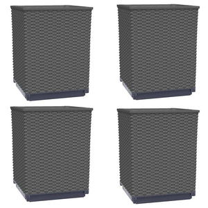 Schwarze Pflanzkübel 30x30 cm, 4er Set