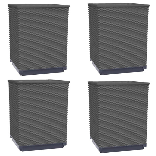 Schwarze Pflanzkübel 30x30 cm, 4er Set