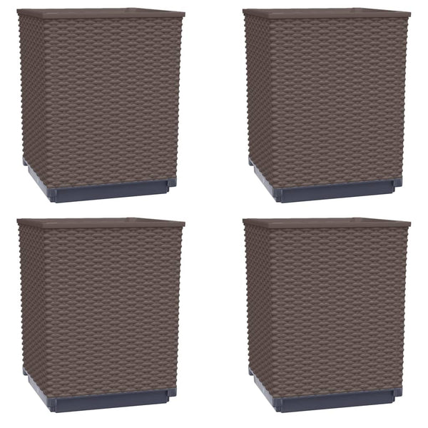 Pflanzkübel Braun 30x30 cm, 4er Set