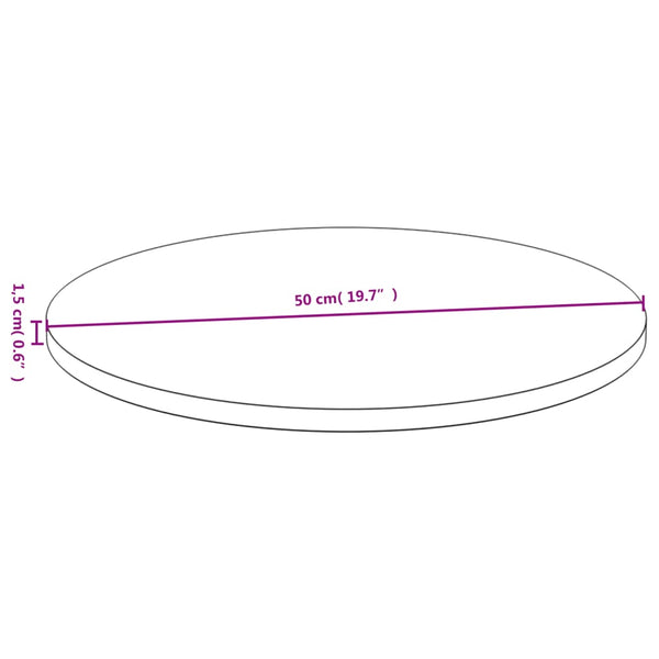 vidaXL Plateau de table Ø50x1,5 cm bambou
