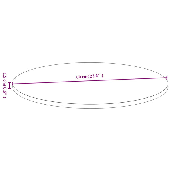 vidaXL Plateau de table Ø60x1,5 cm bambou