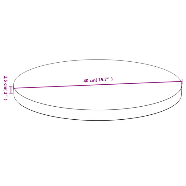 vidaXL Plateau de table Ø40x2,5 cm Bambou