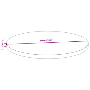 vidaXL Plateau de table Ø 60 x 2,5 cm Bambou
