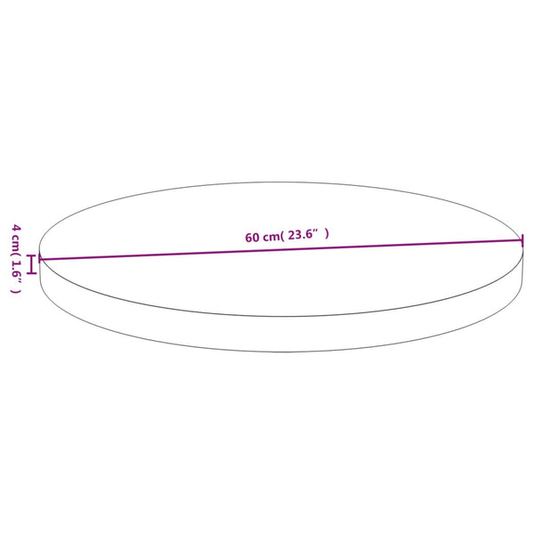 vidaXL Plateau de table Ø60x4 cm Bambou