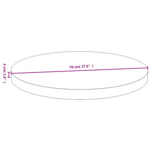 vidaXL Plateau de table Ø70x4 cm Bambou