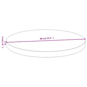 vidaXL Plateau de table Ø80x4 cm bambou