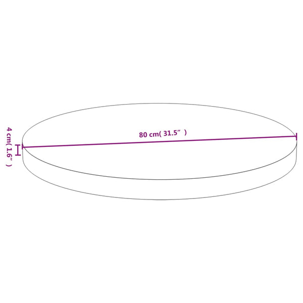 vidaXL Plateau de table Ø80x4 cm bambou