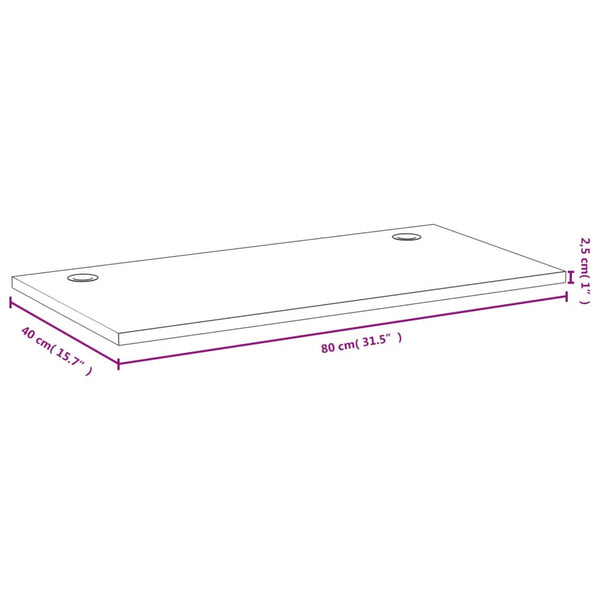 Bambus Schreibtischplatte 80x40 cm