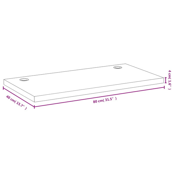Bambus Schreibtischplatte 80x40 cm