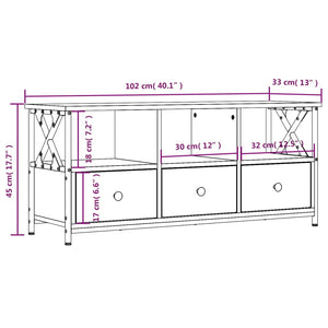 TV-Schrank Braun Eichen-Optik 102 cm