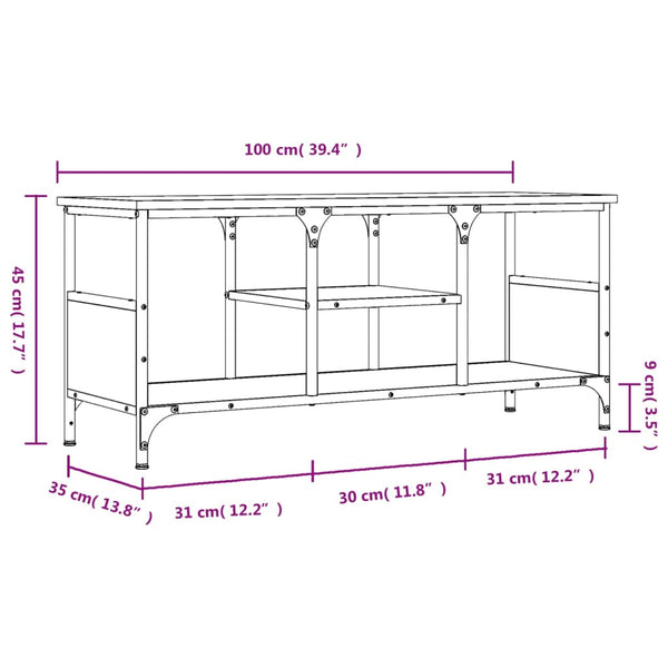 TV-Schrank Braun Eichenoptik 100 cm