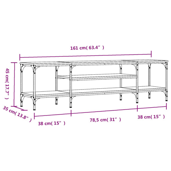 Grauer TV-Schrank Sonoma 161 cm