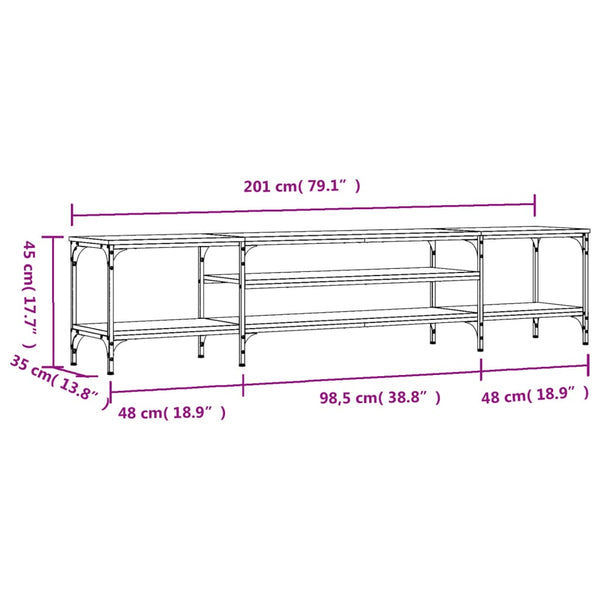 Grauer TV-Schrank Sonoma 201 cm