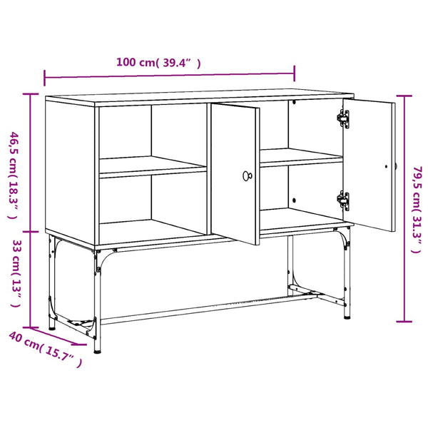 Graues Sideboard Sonoma 100 cm